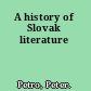 A history of Slovak literature