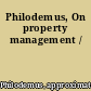 Philodemus, On property management /