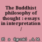 The Buddhist philosophy of thought : essays in interpretation /