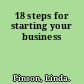 18 steps for starting your business