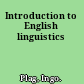 Introduction to English linguistics