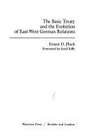 The basic treaty and the evolution of East-West German relations /