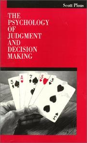 The psychology of judgment and decision making /