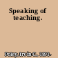 Speaking of teaching.