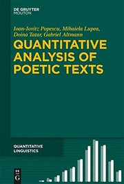 Quantitative analysis of poetic texts /