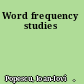Word frequency studies