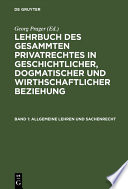 Lehrbuch Des Gesammten Privatrechtes in Geschichtlicher.