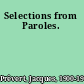 Selections from Paroles.