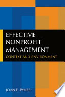 Effective nonprofit management : context and environment /