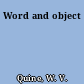 Word and object