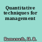 Quantitative techniques for management