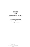 Guide to Balzac's Paris ; [an analytical subject index].