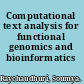 Computational text analysis for functional genomics and bioinformatics