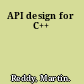 API design for C++