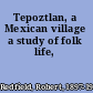 Tepoztlan, a Mexican village a study of folk life,