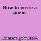 How to write a poem