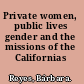 Private women, public lives gender and the missions of the Californias /