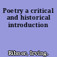 Poetry a critical and historical introduction