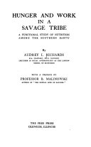 Hunger and work in a savage tribe ; a functional study of nutrition among the southern Bantu /