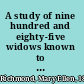 A study of nine hundred and eighty-five widows known to certain charity organization societies in 1910,