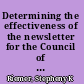 Determining the effectiveness of the newsletter for the Council of American Jewish Museums /