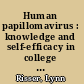 Human papillomavirus : knowledge and self-efficacy in college women /