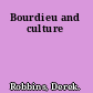 Bourdieu and culture