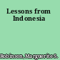 Lessons from Indonesia