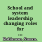 School and system leadership changing roles for primary headteachers /