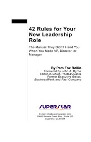 42 rules for your new leadership role the manual they didn't hand you when you made VP, director , or manager /