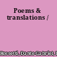 Poems & translations /