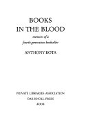 Books in the blood : memoirs of a fourth generation bookseller /