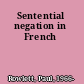 Sentential negation in French