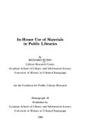 In-house use of materials in public libraries /