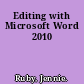 Editing with Microsoft Word 2010