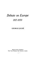 Debate on Europe, 1815-1850 /