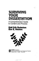 Surviving your dissertation : a comprehensive guide to content and process /