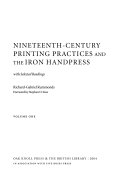 Nineteenth-century printing practices and the iron handpress : with selected readings /