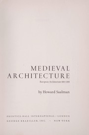 Medieval architecture : European architecture, 600-1200 /