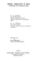 Library legislation in India ; a historical and comparative study /