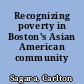 Recognizing poverty in Boston's Asian American community /