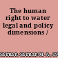 The human right to water legal and policy dimensions /