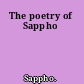 The poetry of Sappho