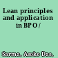Lean principles and application in BPO /