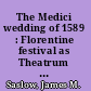 The Medici wedding of 1589 : Florentine festival as Theatrum Mundi /