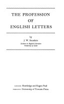 The profession of English letters /