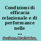 Condizioni di efficacia relazionale e di performance nelle aziende sanitarie /