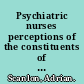 Psychiatric nurses perceptions of the constituents of the therapeutic relationship