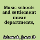 Music schools and settlement music departments,