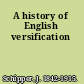 A history of English versification